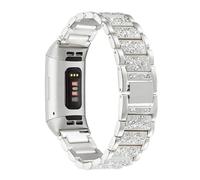 Bracelet de rechange en acier inoxydable avec strass et strass pour traqueur d'activité Fitbit Charge 5/6, 6.5 inch-8.1 inch, Métal
