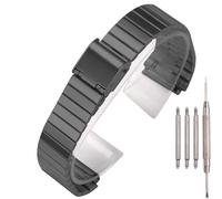 Bracelet de rechange en acier inoxydable de 18 mm compatible avec Casio F-108WH AE1200WH A168WA A158WA LA670WGA A700W Accessoires de montre pour homme et femme (noir)