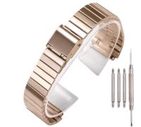 Bracelet de rechange en acier inoxydable de 18 mm compatible avec Casio F-108WH AE1200WH A168WA A158WA LA670WGA A700W Accessoires de montre pour homme et femme (or rose)