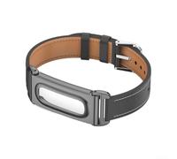 Bracelet de rechange en cuir avec boucle classique, résistant à l'eau et à la transpiration, réglable pour Google Fitbit Air Fitness (noir)