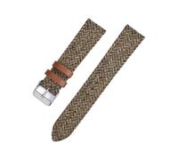 Bracelet de rechange en cuir et nylon mixte 18/20/22 mm, réglable, style rétro, pour loisirs et plein air,Kaki,18 mm, boucle argentée