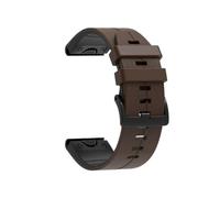 Bracelet de rechange en cuir et silicone Quick fit 22/26 mm Pour Garmin Fenix 8 X 51/47 mm E 7X 7Pro 6X 6Pro Enduro 3/2(Dark brown,20mm(Fenix 7S/6S/5S))