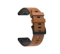 Bracelet de rechange en cuir et silicone Quick fit 22/26 mm Pour Garmin Fenix 8 X 51/47 mm E 7X 7Pro 6X 6Pro Enduro 3/2(Light brown,20MM)