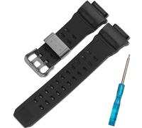 Bracelet de rechange en résine compatible avec Casio Rangeman GW-9400 10455201 pour homme Noir GW9400-1B, Bracelet noir, boucle noire, One Size