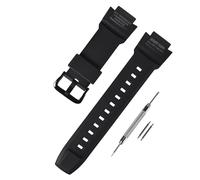 Bracelet de rechange en résine de 18 mm pour montre de sport Caiso Protrek PRG-250 PRG-260 PRG-270 PRG-280 PRG-500 PRG-510 PRG-550 PRW2000 PRW2500 PRW3500 PRW5000 PRW5100 Homme (noir/boucle noire).