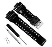 Bracelet de rechange en résine naturelle pour montre Casio G-Shock GD120/GA-100/GA-110/GA-100C Noir brillant