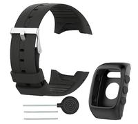 Bracelet de rechange en silicone + coque pour montre Polar M400 M430 - Bracelet de rechange en silicone souple compatible avec montre intelligente Polar M400 M430 GPS - Coque de protection, L,