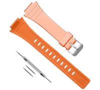 Bracelet de rechange en silicone pour montre Casio W-215/W215H-1A/2A/7A, durable et imperméable pour homme, 18 mm (orange)