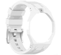 Bracelet de rechange en silicone pour montre royale AP avec installation facile, compatible avec montre de poche Swatch Design confortable Blanc