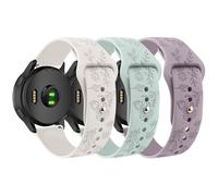 Bracelet de rechange en silicone souple avec motif floral gravé compatible avec Garmin Vivoactive 6/Vivoactive 5/3/3 Music - 20 mm - Motif floral - Pour Garmin Venu Sq/Venu Sq 2/Venu/Forerunner 165/55