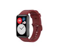 Bracelet de rechange en silicone souple pour montre connectée Huawei Watch Fit (boucle rouge vin)