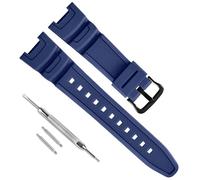 Bracelet de rechange étanche en résine naturelle pour Casio Sport SGW-100 (boucle noire/bleu)