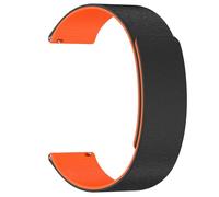 Bracelet de rechange magnétique en silicone souple, compatible avec enregistreur PLAUD NotePin AI, bracelet de sport avec fixation sécurisée (noir et orange)