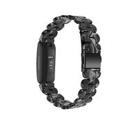 Bracelet de rechange ovale en résine pour montre connectée Fitbit Inspire HR (Style G, noir)
