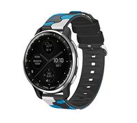 Bracelet de rechange pour Garmin venu/venu sq/vivoactive 6/vivoactive 5/vivoactive 3/vivomove 3/vivomove style/venu 2 plus/forerunner 165 245 645, 20 mm de large en silicone Quick-Fit (camouflage bleu