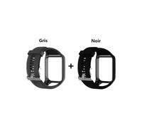 Bracelet de rechange pour montre connectée - Leadgoods - TomTom Spark 3 - Lot de 2 - Noir et gris - Résistant à l'eau