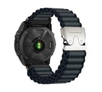 Bracelet de rechange Quickfit en nylon 26/22/20mm avec boucle parachute océanique, Pour Garmin Fenix 8 51 47mm E 7X 7Pro 6X 6Pro Enduro 3 2 Accessoires(Deep Grey Silver,26mm(Fenix 8 51mm))