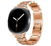 Bracelet de rechange réglable en métal compatible avec Galaxy Watch 8 de 40 mm, 44 mm, 46 mm classique, Ultra 47 mm LTE (or rose, pour montre 8 de 40 mm, 44 mm, 46 mm classique)
