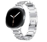 Bracelet de rechange réglable en métal compatible avec Galaxy Watch 8 de 40 mm, 44 mm, 46 mm classique, Ultra 47 mm LTE (argenté, pour montre 8 de 40 mm, 44 mm, 46 mm classique)