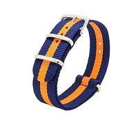 Bracelet de remplacement de la bande de montre en nylon 18/22mm, Orange bleu, 20mm