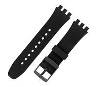 Bracelet de remplacement en silicone de qualité supérieure pour montre Swatch Black 16 mm