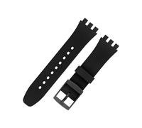 Bracelet de remplacement en silicone de qualité supérieure pour montre Swatch Black 17 mm
