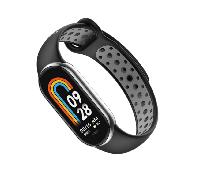 Bracelet de remplacement respirant en TPU pour Xiaomi Band 8/9 Black+Grey