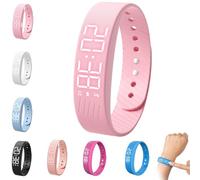 Bracelet De Réveil Silencieux À Vibrations, Montre Connectée Silencieuse Et Réglable, Affichage Numérique Facile À Lire, Polyvalente, Montre réveil rechargeable par USB IP65,10/8,5/4 Cm