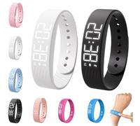 Bracelet De Réveil Silencieux À Vibrations, Montre Connectée Silencieuse Et Réglable, Affichage Numérique Facile À Lire, Polyvalente, Montre réveil rechargeable par USB IP65,10/8,5/4 Cm