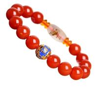 Bracelet de richesse Feng Shui en obsidienne noire Bracelet en obsidienne, bracelet en agate rouge, bracelet en perles de cristal de 10 mm for femmes et hommes, guérison Reiki, méditation des chakras,