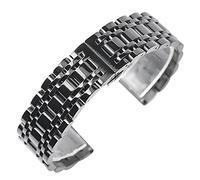 Bracelet de sangle en acier inoxydable de 20 mm 22 mm Men de la sangle pour femmes Bouton de remplacement de la sangle de montre Bracelet de fermoir caché (Couleur du bande: noir, bande de bande: 20