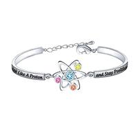 Bracelet de sciences atomiques - Cadeau de chimiste - Pensez comme un proton et restez positif - Bijoux scientifiques de chimie pour scientifiques, physiciens, chimistes, enseignants diplômés, Small