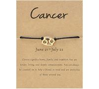 Bracelet De Signe Du Zodiaque À Cordes Noires Bracelet De Signe De Constellation Pour Femme 12 Bracelet D'Horoscope Astrologie/Bracelet De Cheville Pour Fille Adolescente Amitié Couple Bijoux Avec