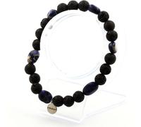 Bracelet de sodalite du Brésil + perles de lave de 8 mm