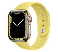 Bracelet de sport compatible avec les bracelets de montre Apple 38 mm, 41 mm, 40 mm, 45 mm, 44 mm, 42 mm, bracelet de rechange en silicone souple pour iWatch Series SE 7,6,5,4,3,2,1 pour homme et femme (jaune lait, 38 mm/40 mm/41 mm)