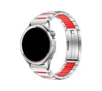Bracelet De Sport En Acier Inoxydable Et Caoutchouc De 22mm, Adapté For Huawei Watch 5/GT6/5/4/3 Pro 46mm GT Runner 2/Amazfit Active Max/Balance 2(Titanium Red,For Huawei GT6 Pro 46mm)