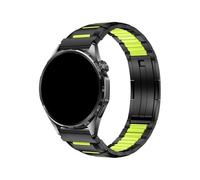 Bracelet De Sport En Acier Inoxydable Et Caoutchouc De 22mm, Adapté For Huawei Watch 5/GT6/5/4/3 Pro 46mm GT Runner 2/Amazfit Active Max/Balance 2(Black Green,For Huawei Watch 5 4 46m)