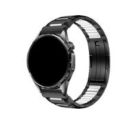 Bracelet De Sport En Acier Inoxydable Et Caoutchouc De 22mm, Adapté For Huawei Watch 5/GT6/5/4/3 Pro 46mm GT Runner 2/Amazfit Active Max/Balance 2(Black White,For Amazfit Balance 2 1)