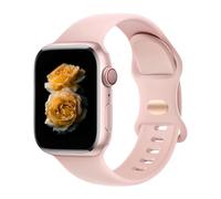 Bracelet de sport en silicone Compatible with Apple Watch Femmes & Hommes 38/40/41/42/44/45/46/49mm - Doux et étanche iWatch Ultra3/2/1 SE3/2/1 Series11/10/9/8/7/6/5/4/3/2/1, Rose