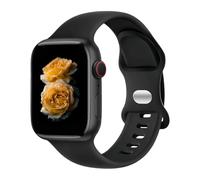 Bracelet de sport en silicone Compatible with Apple Watch Femmes & Hommes 38/40/41/42/44/45/46/49mm - Doux et étanche pour iWatch Ultra 2/Ultra/SE 2/SE Série 10/9/8/7/6/5/4/3/2/1, Noir