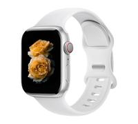 Bracelet de sport en silicone Compatible with Apple Watch Femmes & Hommes 38/40/41/42/44/45/46/49mm - Doux et étanche pour iWatch Ultra3/2/1 SE3/2/1 Series11/10/9/8/7/6/5/4/3/2/1, Blanc