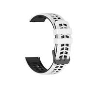 Bracelet de sport respirant perforé à double rangée, compatible avec for Huawei Watch GT6/6 Pro 46 mm(White black,22mm)