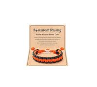 Bracelet de sport tressé fait à la main, réglable, pour basket-ball, football, softball, Hustle and Never Quit, bracelets inspirants à breloques pour femme et homme, accessoires de fin de saison, 0.1