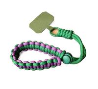 Bracelet de téléphone sport court, ajustable, noir et vert, tissé, robuste, antivol, idéal for les voyages en Europe.(Green Purple)