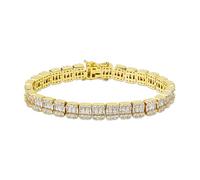 Bracelet de tennis en or blanc MOSSANITE BAGUETTE 18 carats, 7Inch