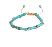 Bracelet de yoga tissé turquoise empereur - Accessoire de bijoux élégant for la pleine conscience et la méditation(BlueandWhite)