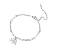 Bracelet d'éléphant pour Femmes en Acier Inoxydable Bracelets Superposés éléphants Doux et Mignons Bijoux pour Animaux Cadeau pour l'amour des Animaux (argent)
