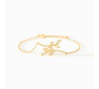 Bracelet délicat à feuilles parallèles « Pour ma meilleure amie », bracelet rivière classique en argent sterling 925, bracelets pour meilleures amies (Gold)