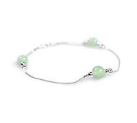 Bracelet délicat en argent 925 et pierre précieuse aventurine avec coffret cadeau