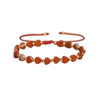 Bracelet délicat en forme de cœur rouge pour homme Wemen, bracelet manchette tendance d'été, cordon bleu, vert, beige, mignon, empilable, bijoux pour couples, cadeau, One Size, Pierre de cristal, Pas
